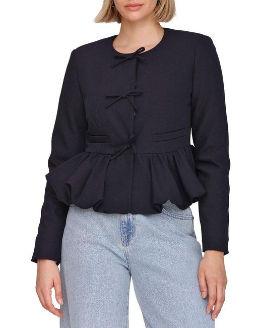 Avec Les Filles Blue Button Down Jacket