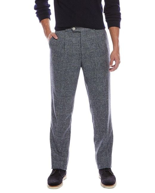 Brunello Cucinelli Gray Pleated Leisure Fit Alpaca & Wool-Blend Pant for men