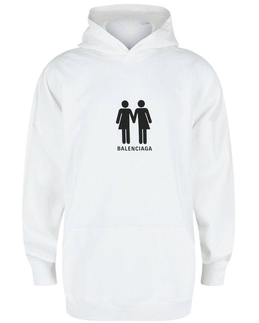 Balenciaga White 2022 Pride Graphic Print Hoodie for men
