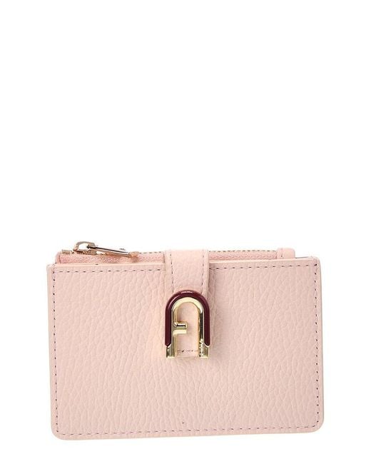 Furla Pink Idea Leather Card Case