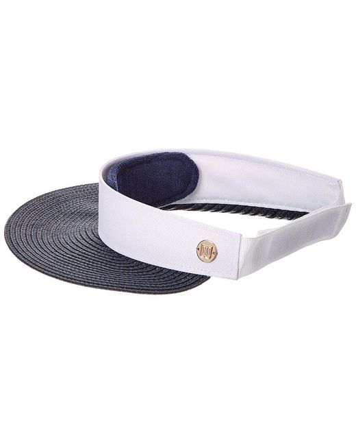 Bruno Magli White Straw Visor