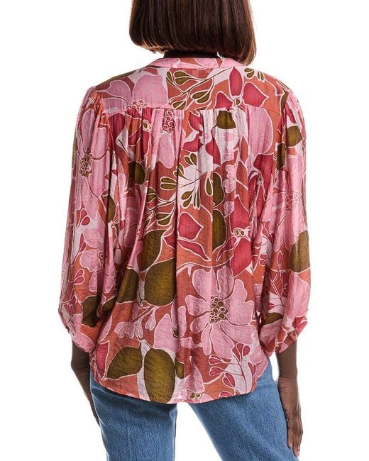 LUXE ALWAYS Red Long Sleeve Blouse