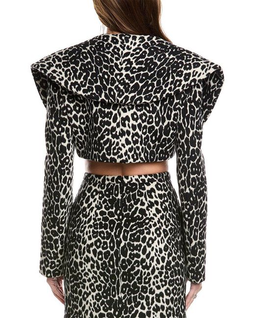 Michael Kors Black Shawl Leopard-print Bolero Jacket