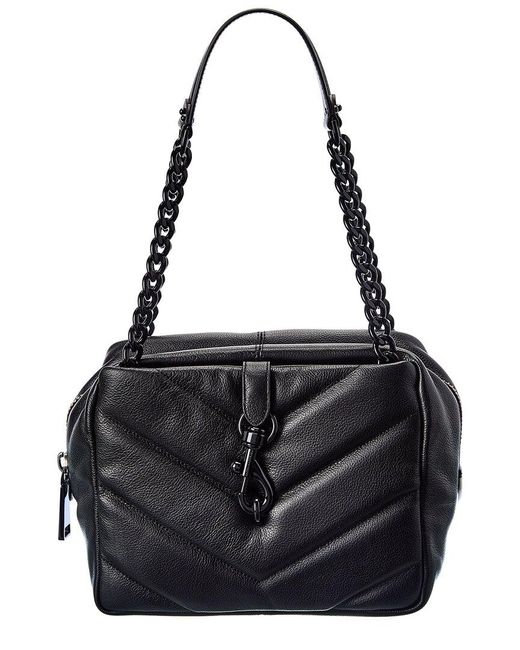 Rebecca Minkoff Edie Maxi Top Zip Leather Shoulder Bag in Black Lyst