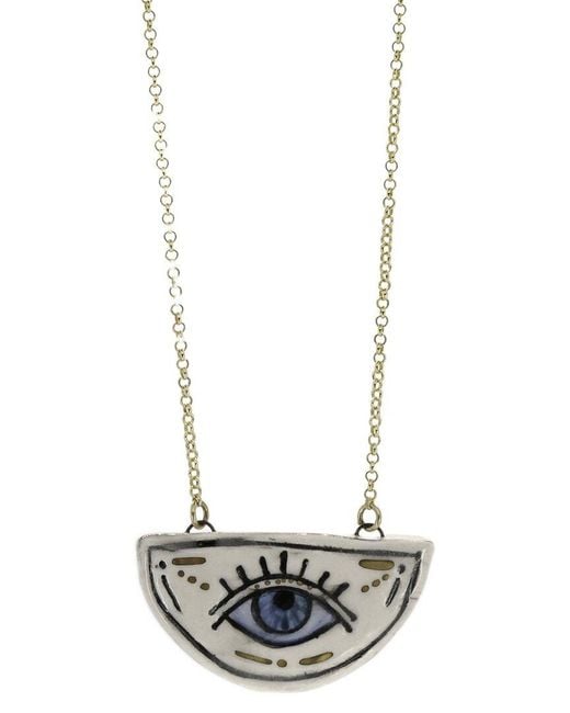 Ebru Jewelry White Protection & Luck Pendant Necklace