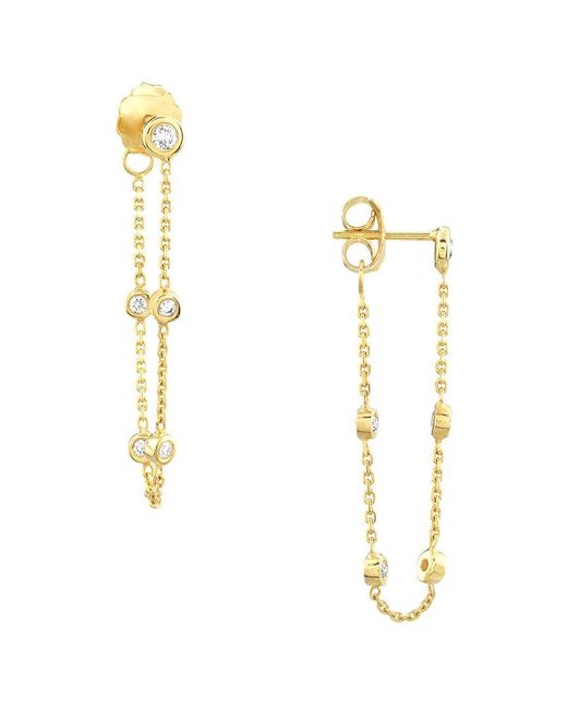 HAWLEY ST Metallic 14K 0.16 Ct. Tw. Diamond Fashion Earrings