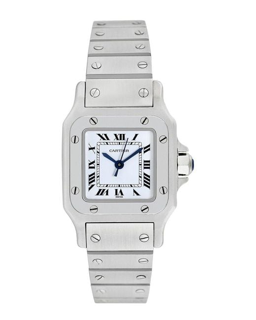 Cartier Gray Santos Galbee Watch, Circa 1990S (Authentic Pre-Owned)