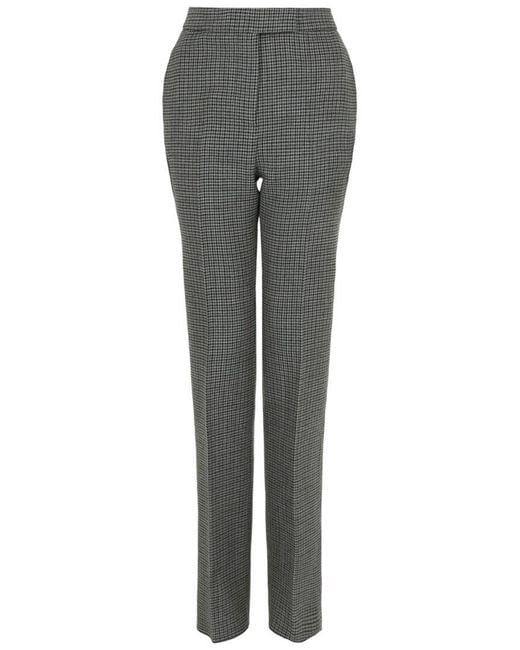 Ferragamo Gray Wool Houndstooth Trouser