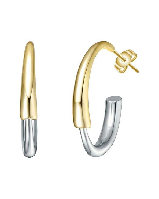 Genevive Jewelry Metallic Rachel Glauber Plated Hoop Earrings