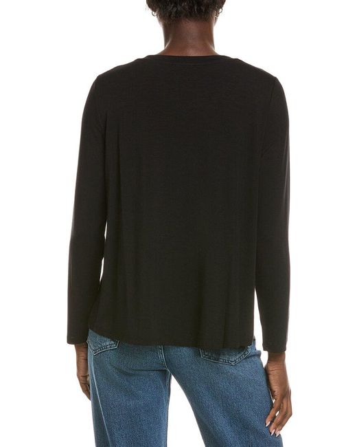 Eileen Fisher Black Crew Neck Top