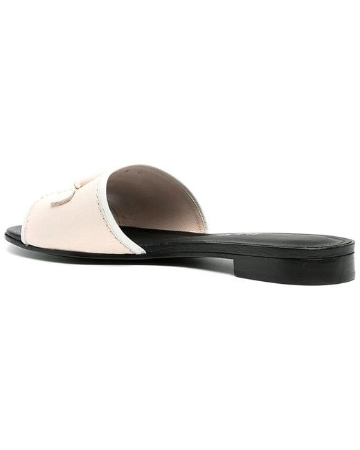 Ferragamo White Rhodes Leather Slide