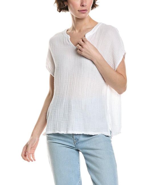 Michael Stars White Naomi Gauze Top