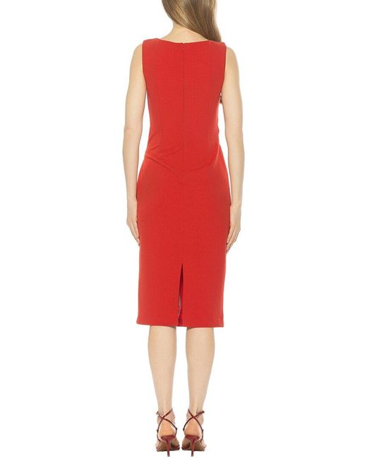 Alexia Admor Red Kiara Boatneck Bow Waist Sheath Dress