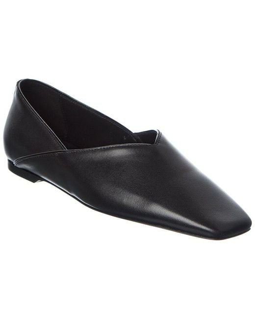 Totême Black Leather Ballerina Flat