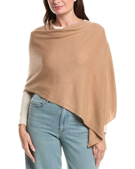 Sofiacashmere Blue Sofiacashmere Jersey Solid Wool & Cashmere-Blend Poncho