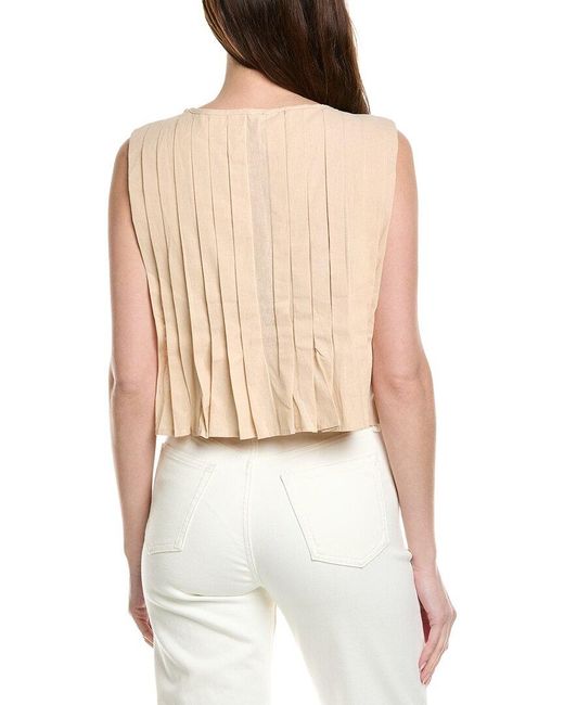 7021 Natural Pleated Top