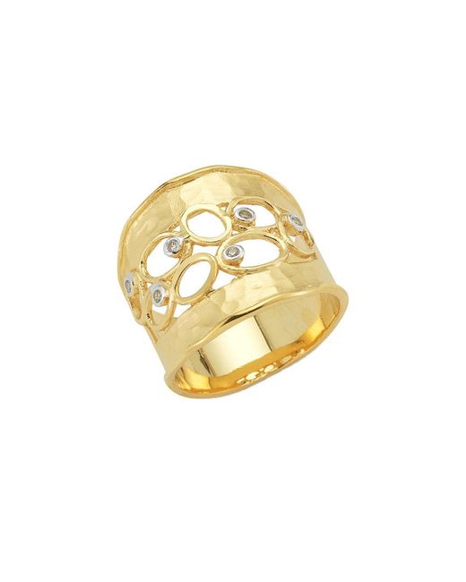 Reiss Metallic 14k 0.09 Ct. Tw. Diamond Cuff Ring