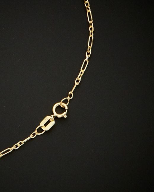 Italian Gold Black 14k Figaro Forzatina Link Anklet