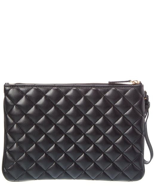 Versace Black Quilted Leather Pouch
