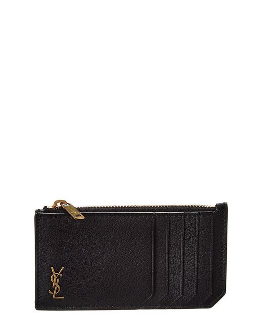 Saint Laurent Black Monogram Leather Card Case