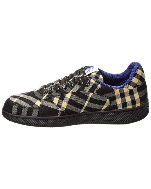 Burberry Black Terrace Check Canvas Sneaker for men