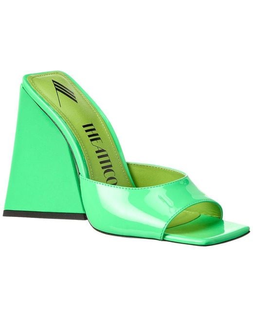 The Attico Green Devon Patent Sandal