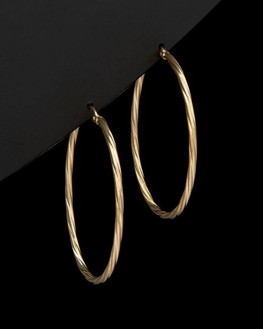 Italian Gold Black 18k Twist Hoops