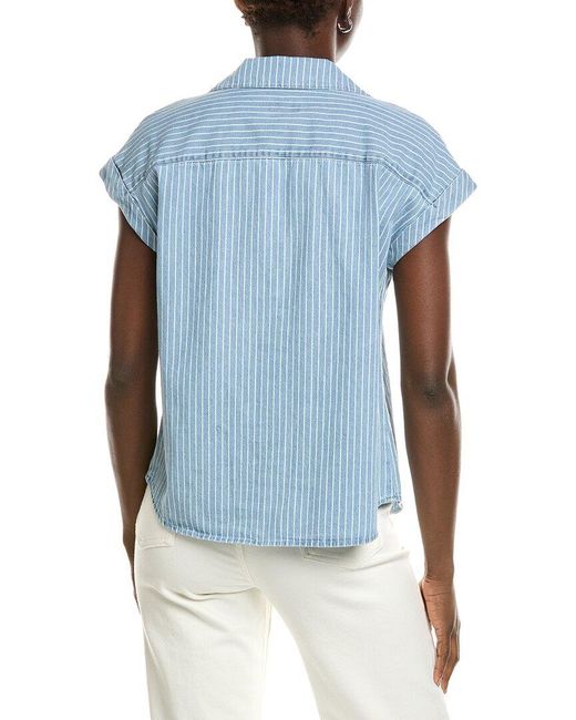 Jones New York Blue Cambray Blouse