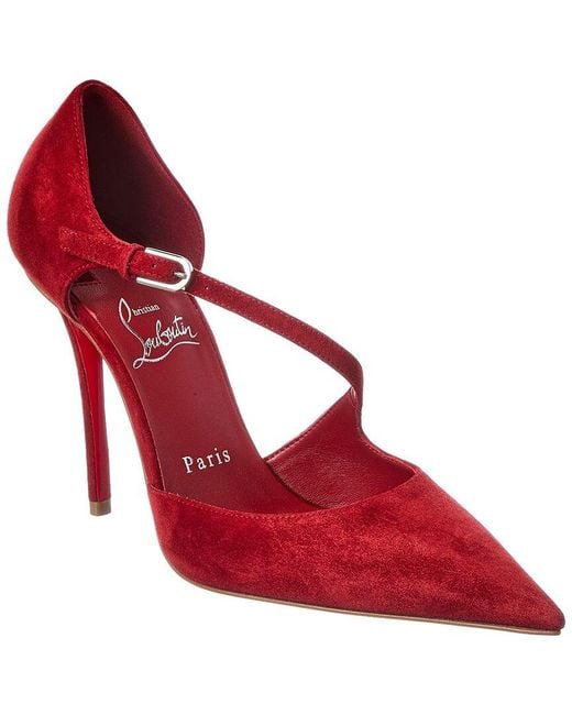 Christian Louboutin Red Miss Ziggyta 100 Suede Pump