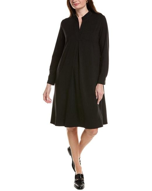 Eileen Fisher Black Stand Collar Dress