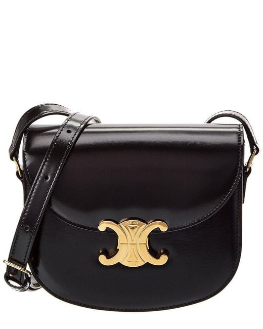 Céline Black Besace Clea Leather Shoulder Bag