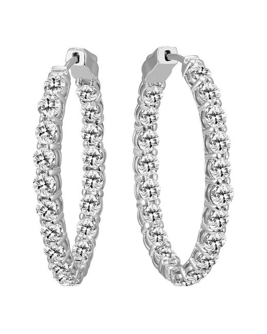 Diamond Select Cuts White 14K 10.00 Ct. Tw. Diamond Hoop Earrings