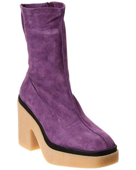 Free People Purple Gigi Suede Ankle Boot