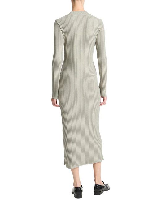Vince Multicolor Rib High Crew Neck Dress