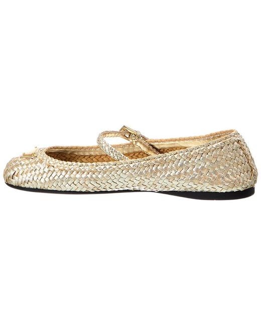 Prada White Leather Ballerina Flat