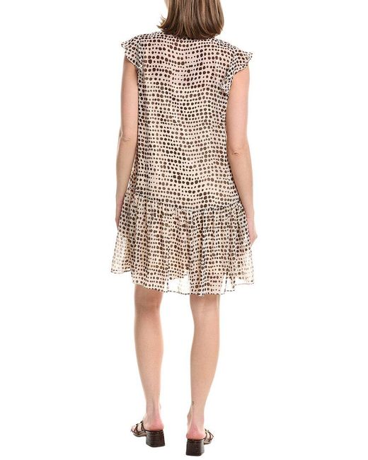 Julia Jordan White Printed Cap Sleeve Mini Dress
