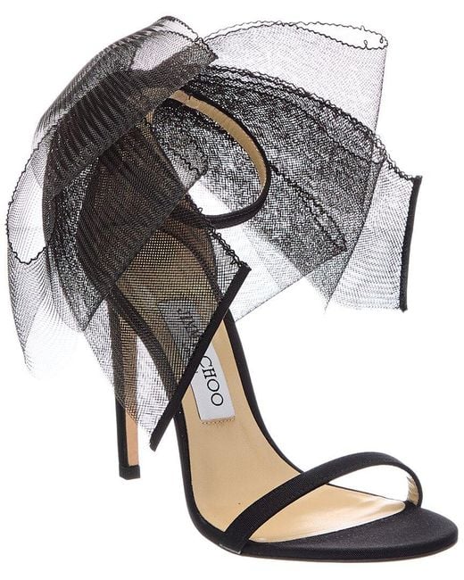 Jimmy Choo Gray Aveline 100 Suede Sandal
