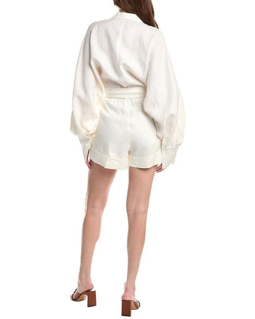 Sans Faff White Linen Romper