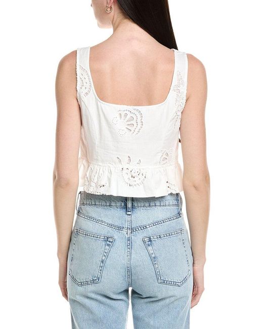 Seraphin Blue Embroidered Top
