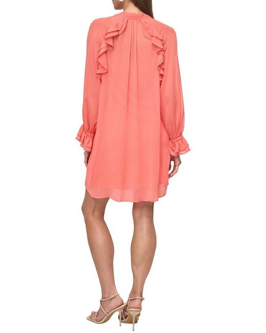 DKNY Pink Ruffle Mini Dress