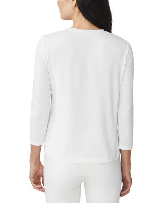 J.McLaughlin White Alessandra Silk-Blend Top
