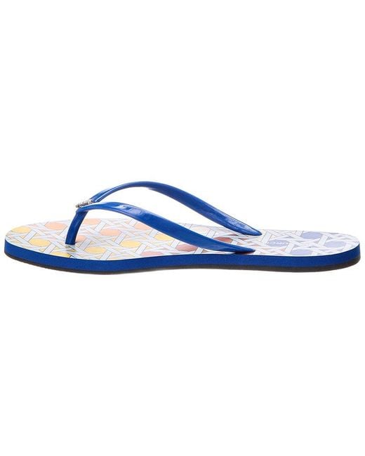 Tory Burch Blue Chelsea Rubber Thong Sandal