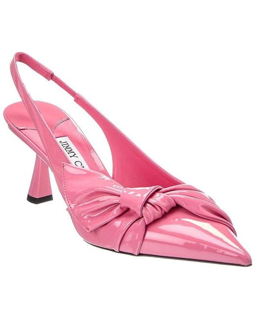 Jimmy Choo Pink Elinor 65 Patent Slingback Pump