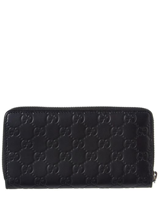 Gucci Black Ssima Leather Zippy Wallet | Lyst