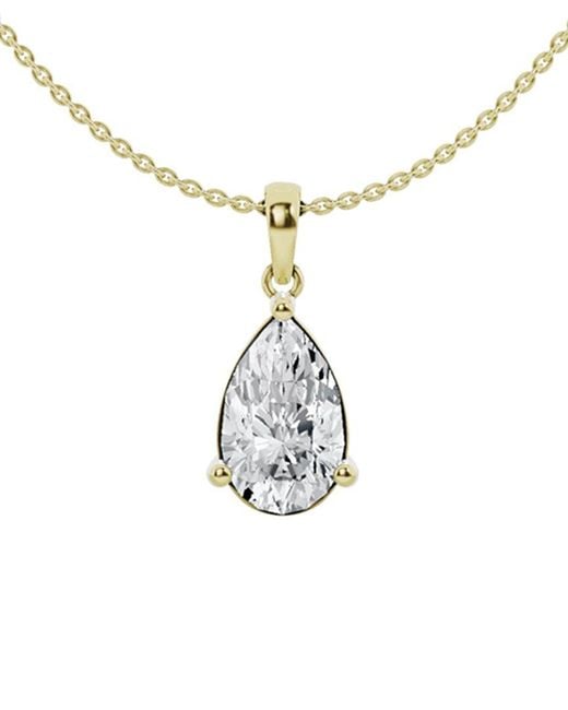 Lab Grown Diamonds Metallic 14k 2.00 Ct. Tw. Lab Grown Diamond Solitaire Pendant Necklace