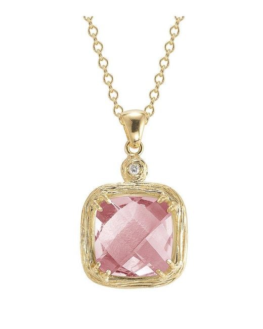 Reiss Pink 14k 3.37 Ct. Tw. Diamond & Rose Quartz Necklace