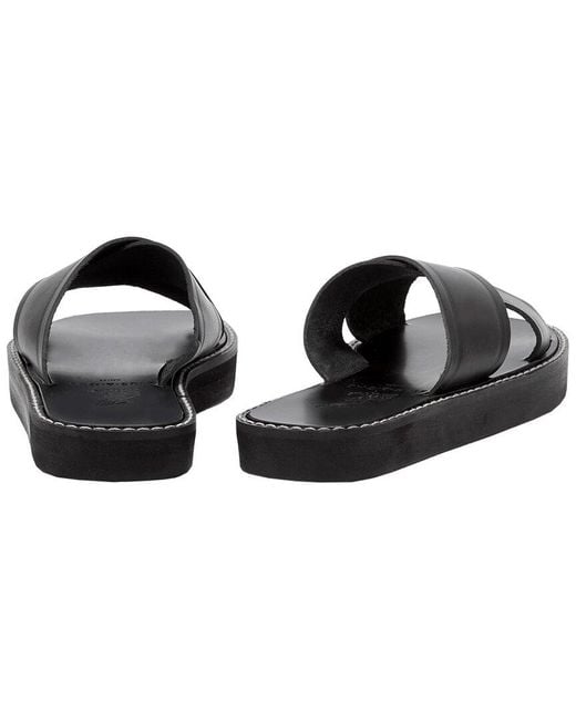 Ancient Greek Sandals Black Thais Zeus Leather Sandal