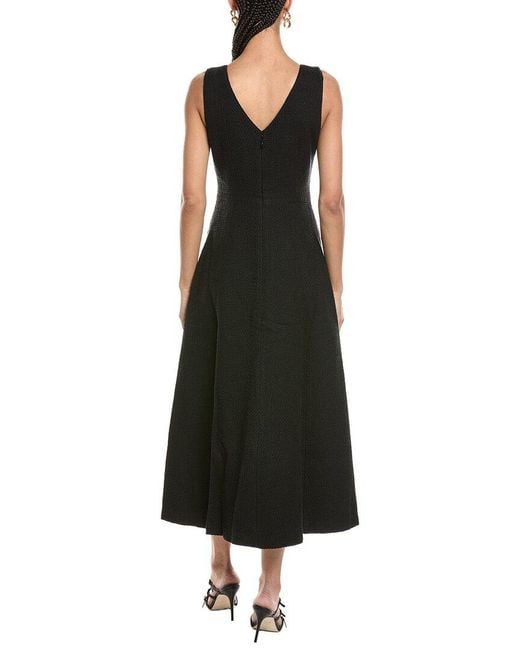 Cinq À Sept Black Linda Tweed Midi Dress
