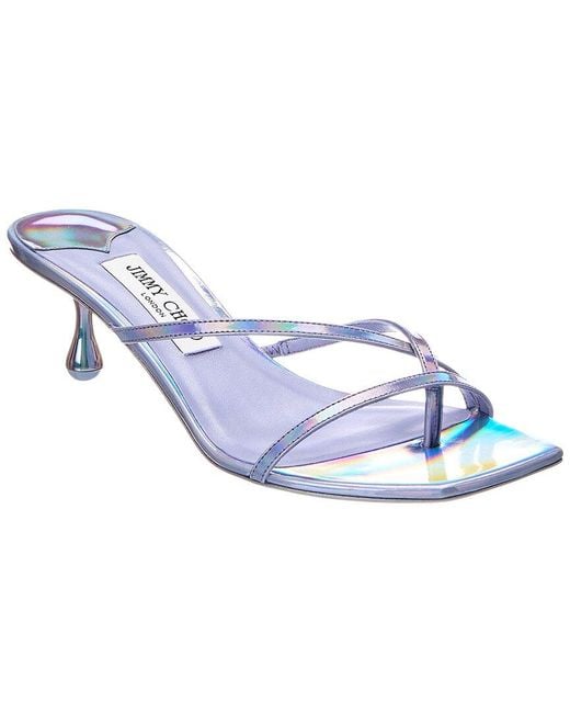 Jimmy Choo Blue Etana 50 Leather Mule