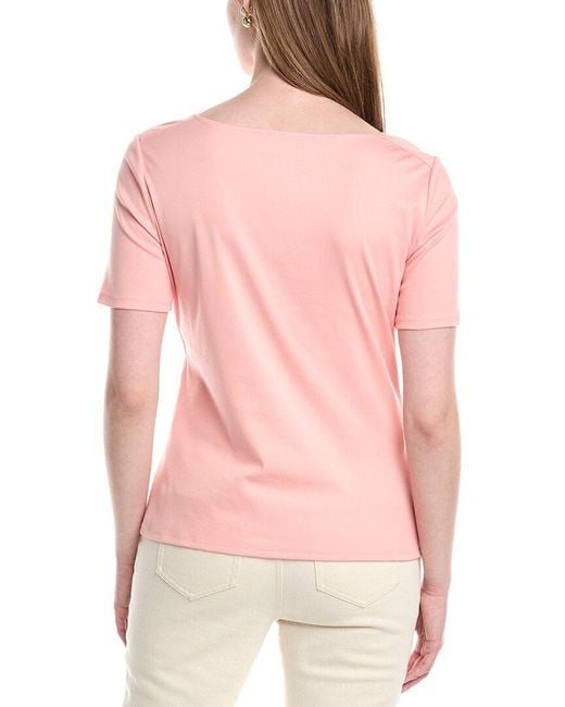 Lafayette 148 New York Pink Twisted Top